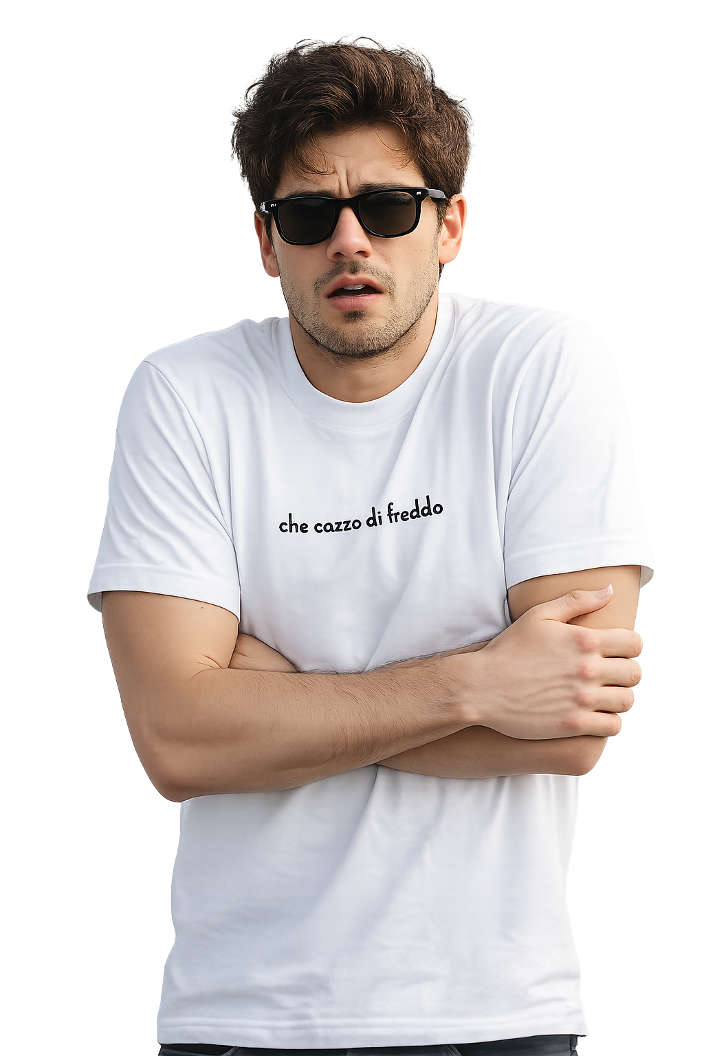 T-shirt girocollo ricamata - che cazzo di freddo