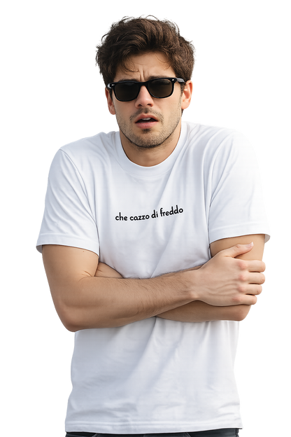 T-shirt girocollo ricamata - che cazzo di freddo