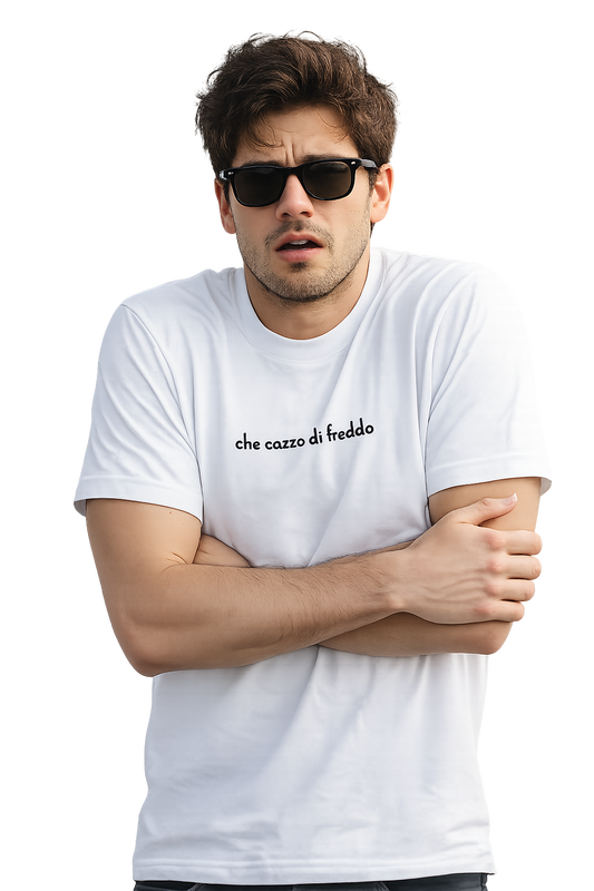 T-shirt girocollo ricamata - che cazzo di freddo