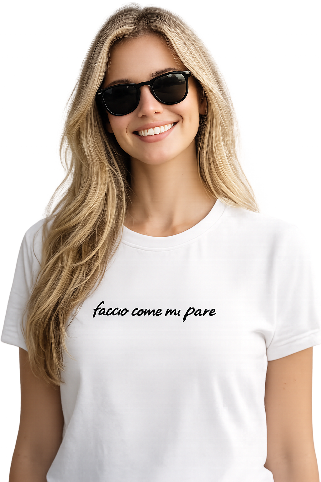 T-shirt girocollo ricamata - faccio come mi pare