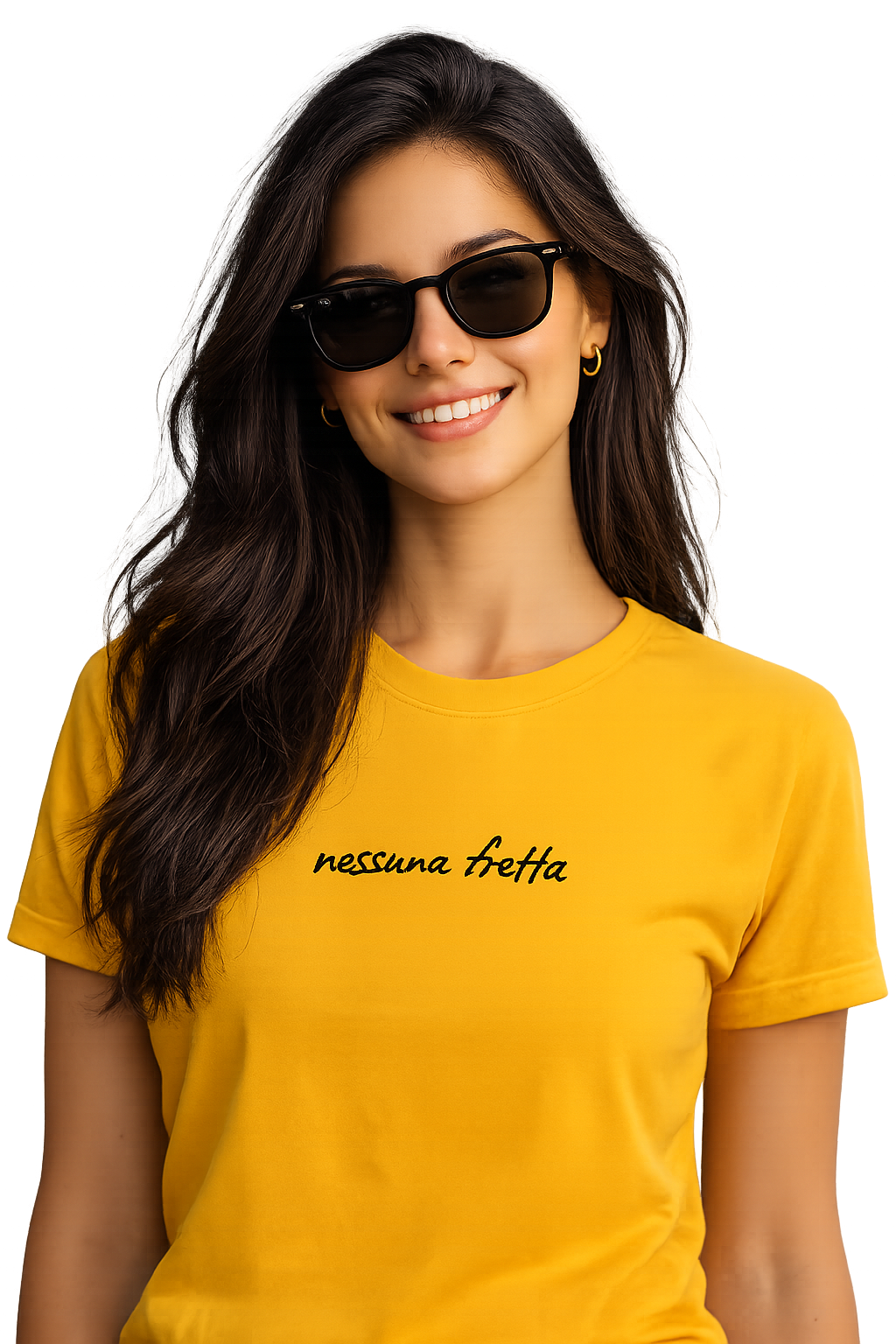 T-shirt girocollo ricamata - nessuna fretta