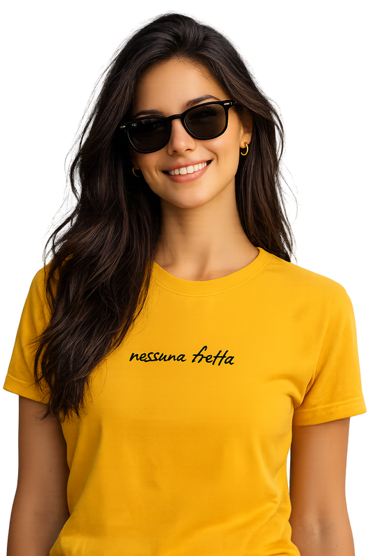 T-shirt girocollo ricamata - nessuna fretta