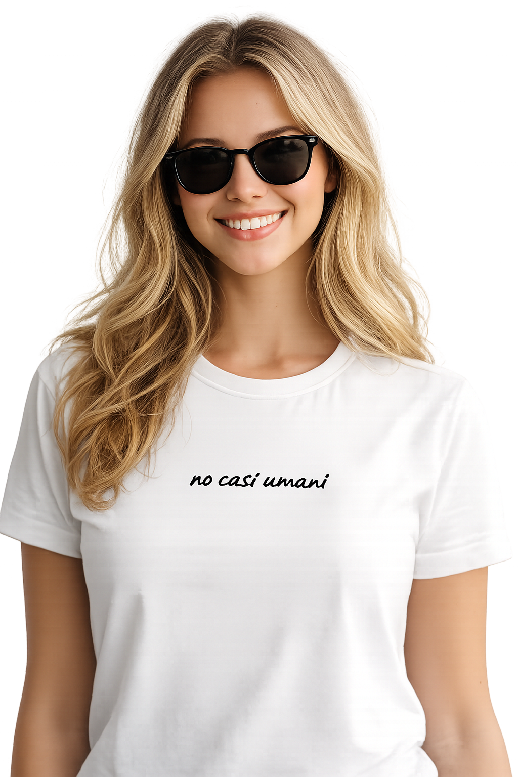 T-shirt girocollo ricamata - no casi umani