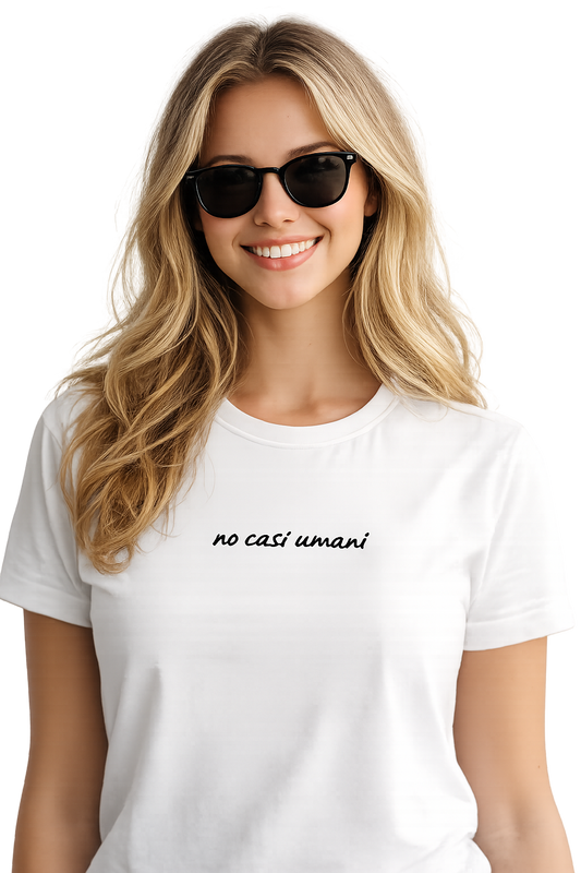 T-shirt girocollo ricamata - no casi umani