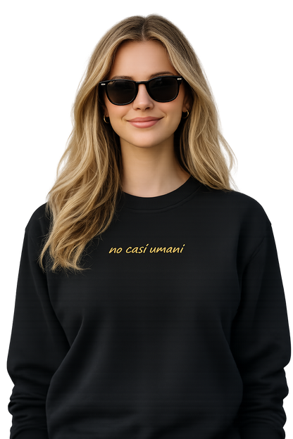Felpa girocollo unisex ricamata | no casi umani