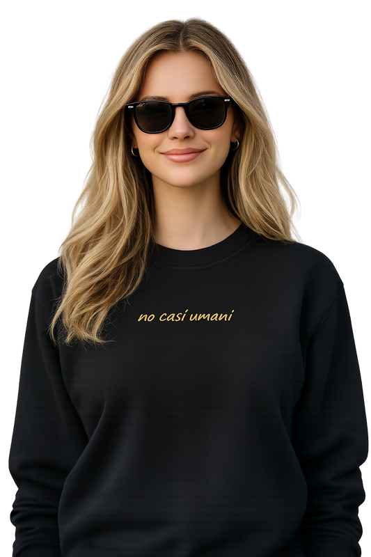 Felpa girocollo unisex ricamata | no casi umani