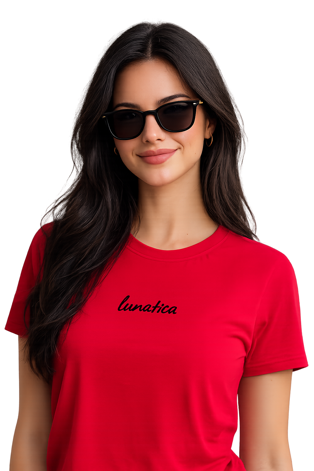 T-shirt girocollo ricamata - lunatica
