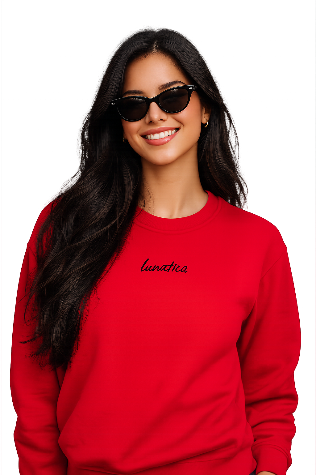 Felpa girocollo unisex ricamata | lunatica