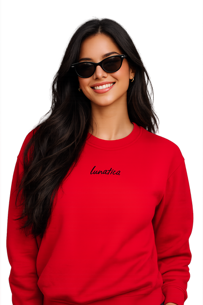 Felpa girocollo unisex ricamata | lunatica