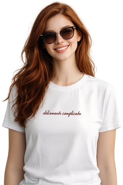 T-shirt girocollo ricamata - dolcemente complicata
