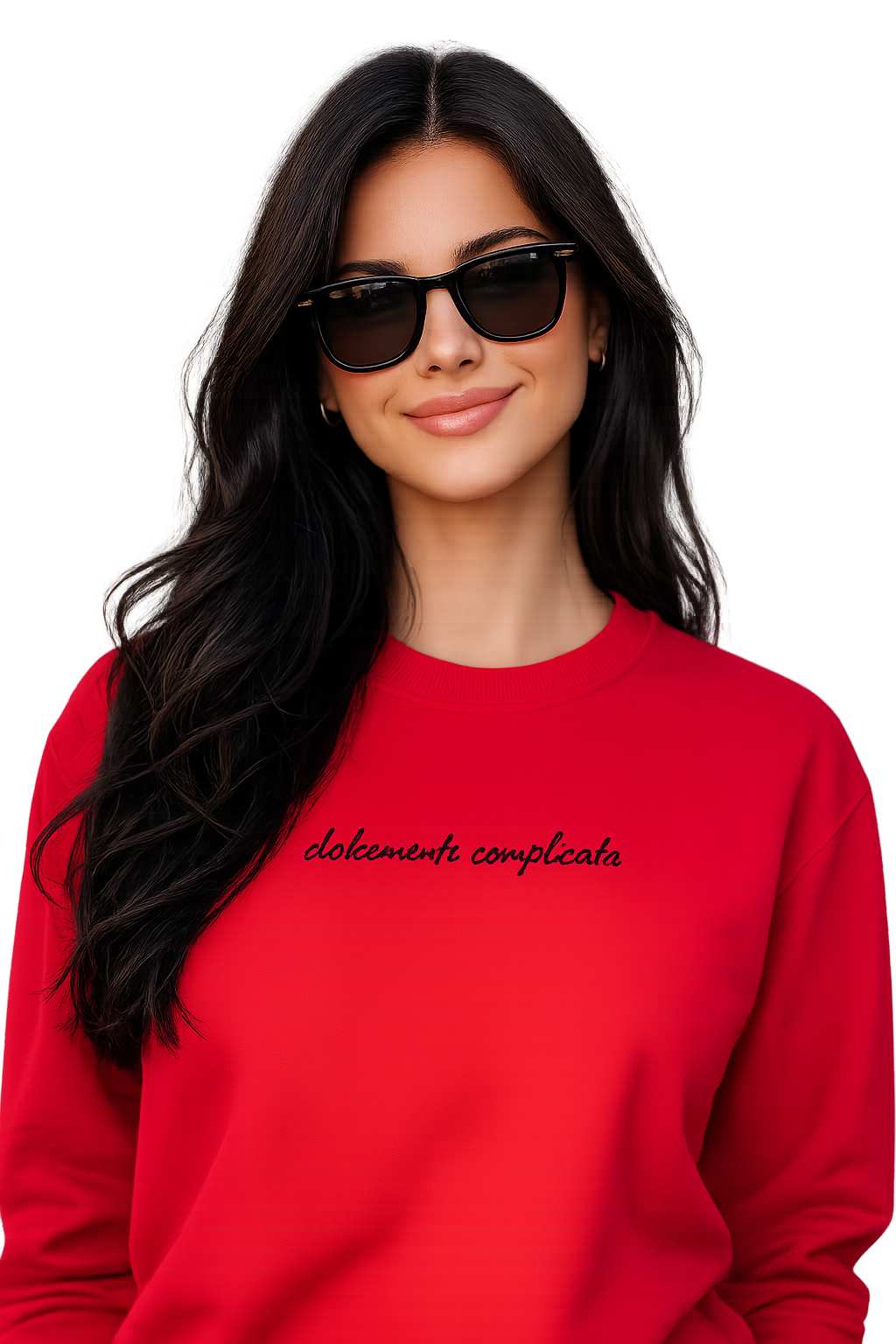 Felpa girocollo unisex ricamata | dolcemente complicata