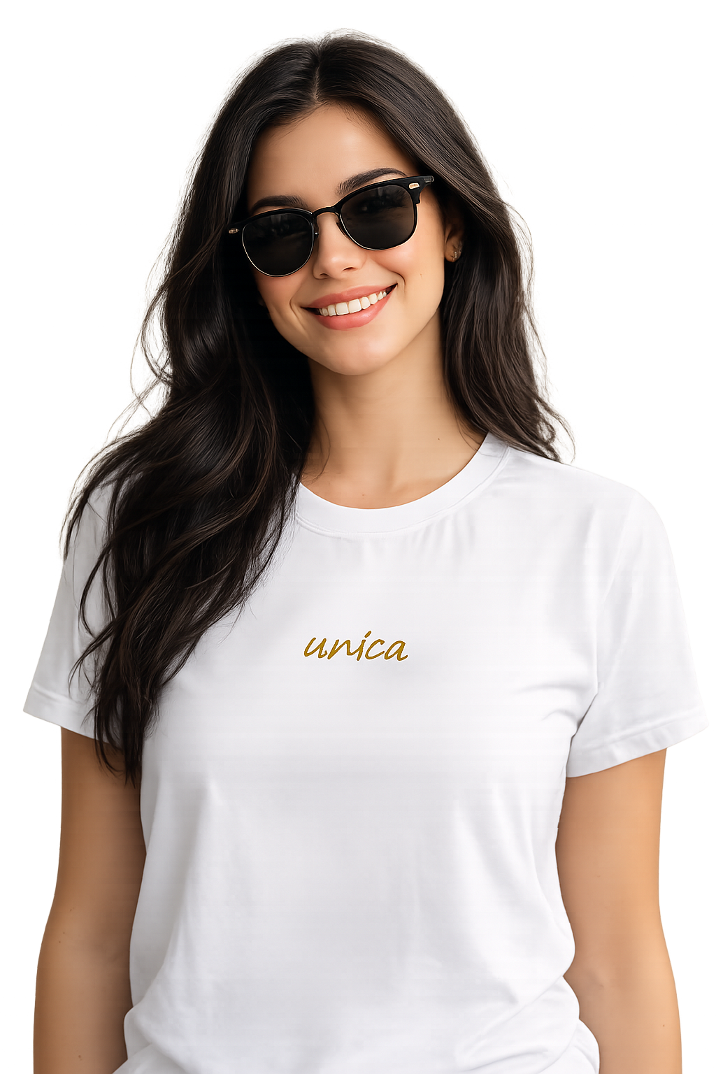 T-shirt girocollo ricamata - unica