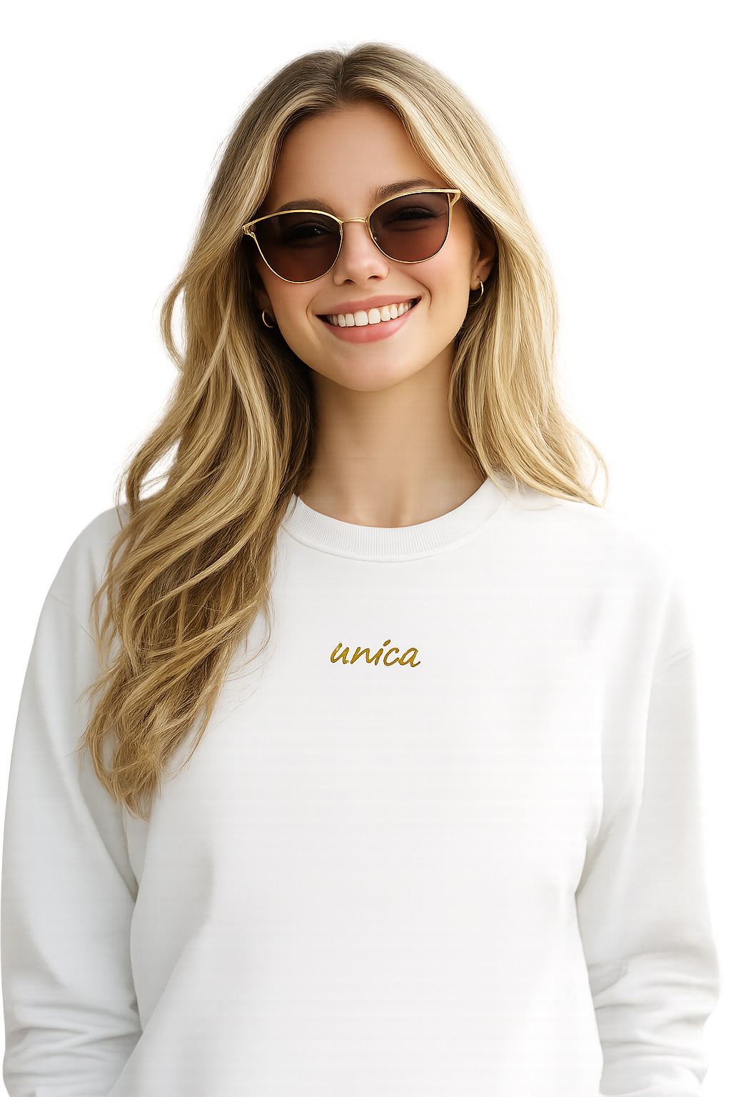 Felpa girocollo unisex ricamata | unica