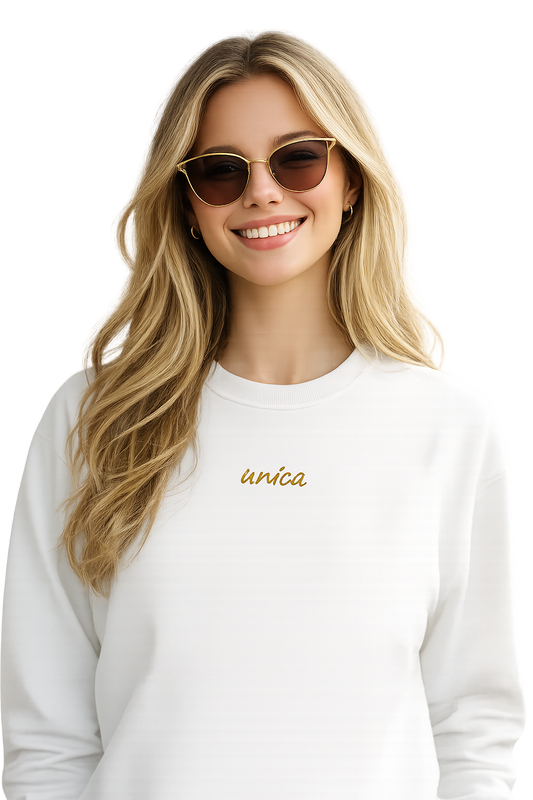 Felpa girocollo unisex ricamata | unica