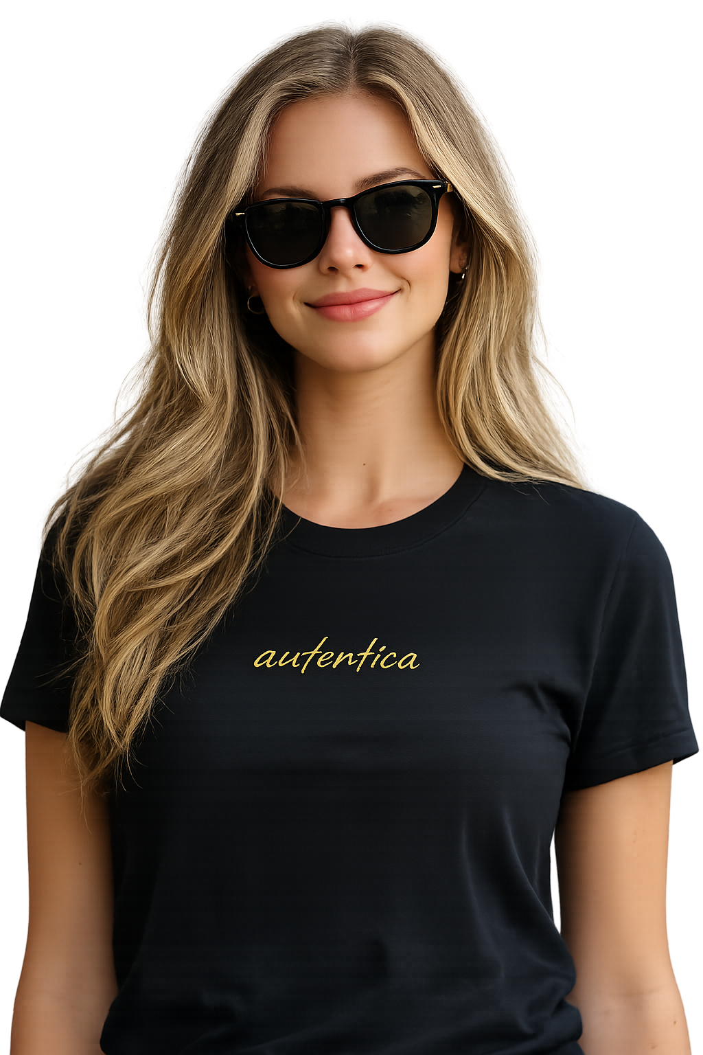 T-shirt girocollo ricamata - autentica