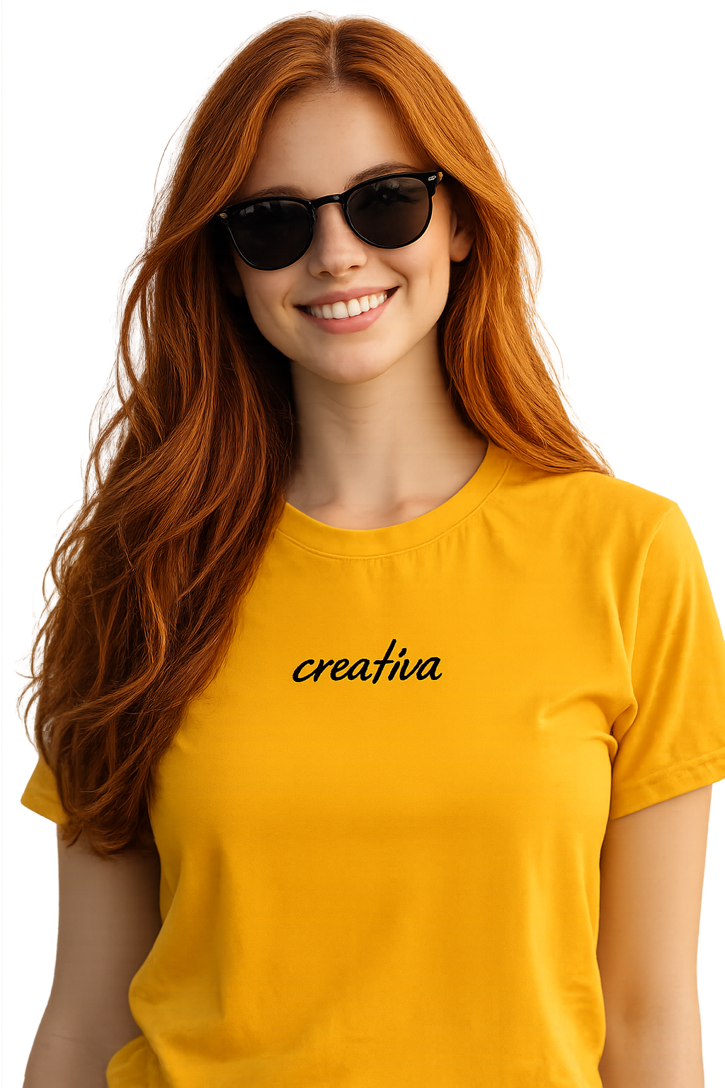 T-shirt girocollo ricamata - creativa