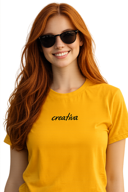T-shirt girocollo ricamata - creativa