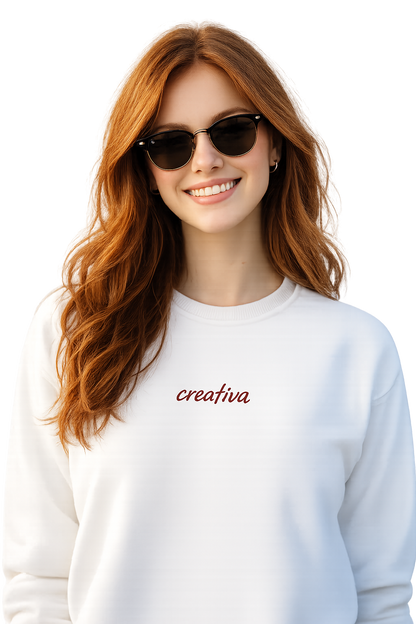 Felpa girocollo unisex ricamata | creativa