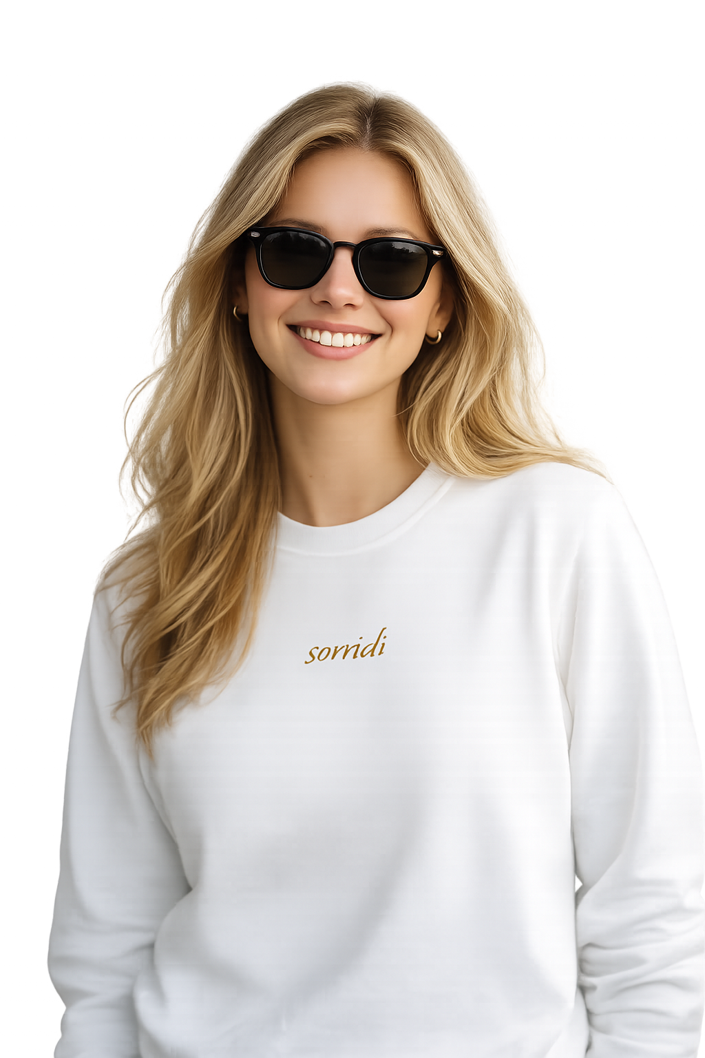 Felpa girocollo unisex ricamata | sorridi