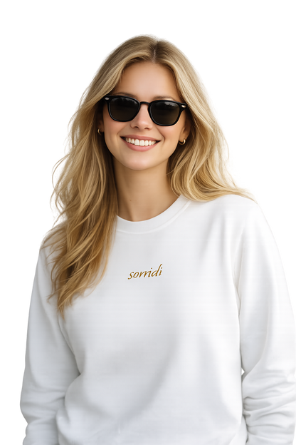 Felpa girocollo unisex ricamata | sorridi