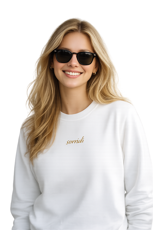 Felpa girocollo unisex ricamata | sorridi