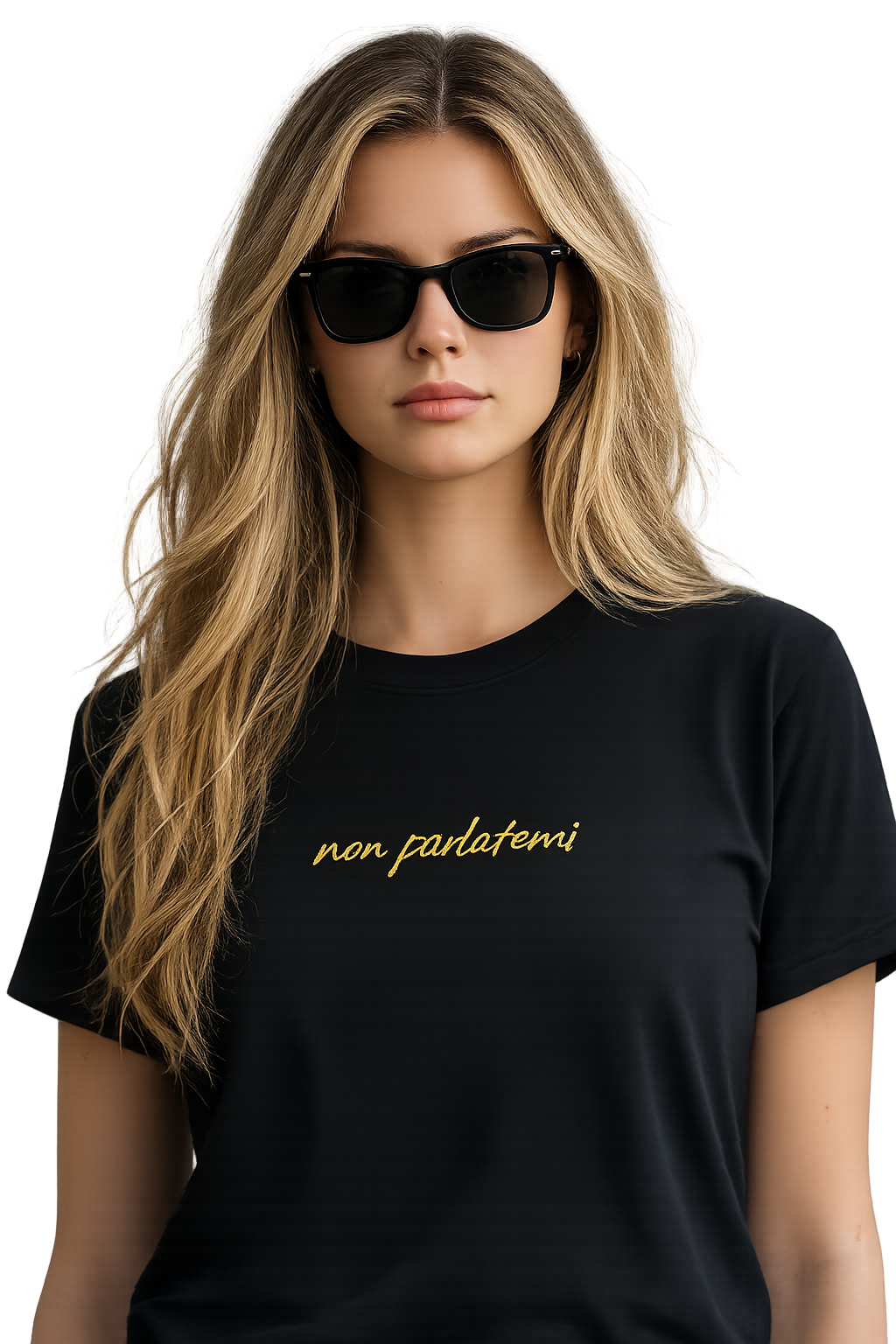 T-shirt girocollo ricamata | non parlatemi