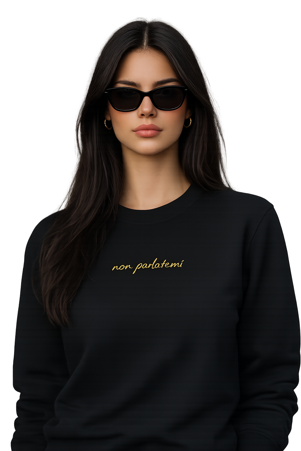 Felpa girocollo unisex ricamata | non parlatemi