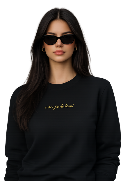 Felpa girocollo unisex ricamata | non parlatemi