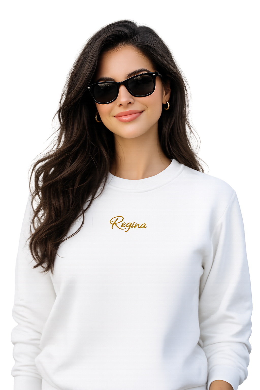 Felpa girocollo unisex ricamata | regina