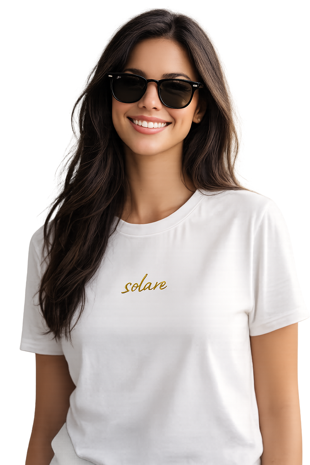 T-shirt girocollo ricamata - solare