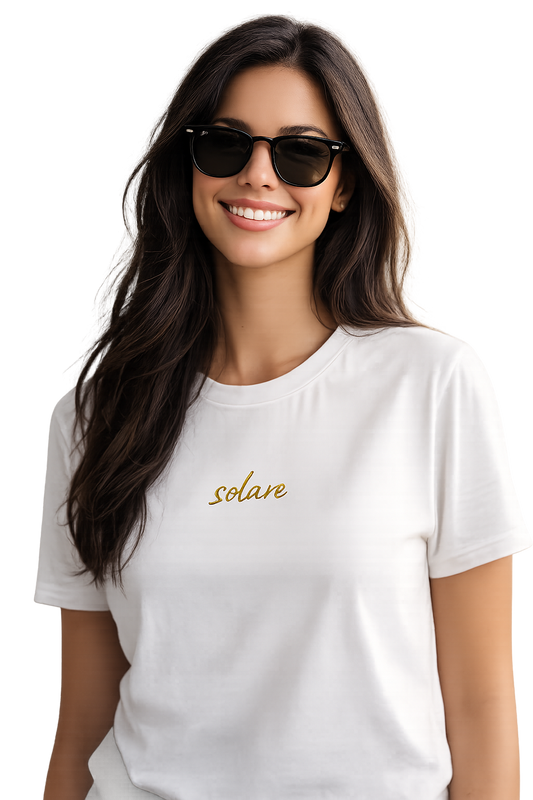 T-shirt girocollo ricamata - solare