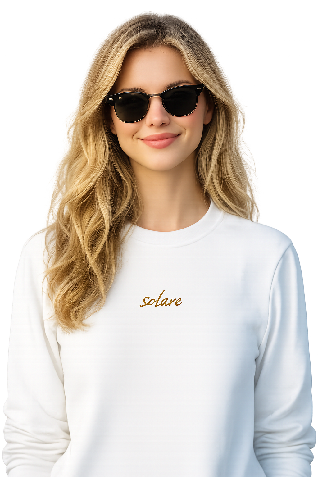 Felpa girocollo unisex ricamata | solare