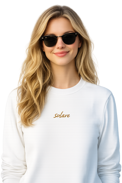 Felpa girocollo unisex ricamata | solare