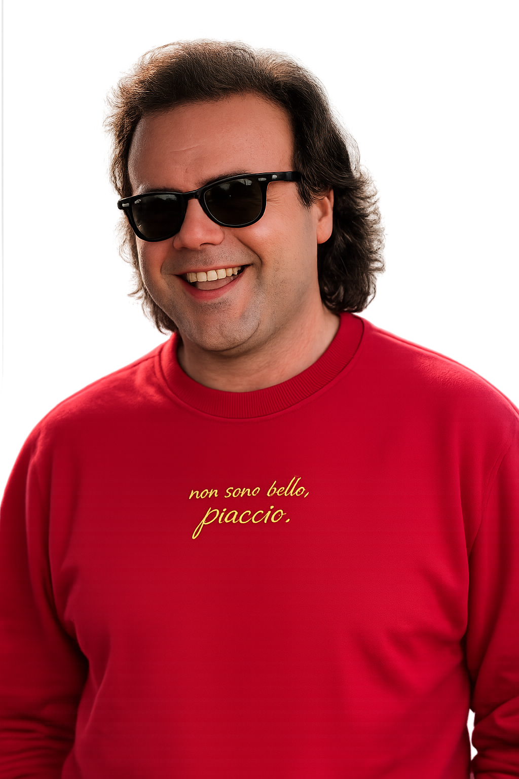 Felpa girocollo ricamata | non sono bello, piaccio.