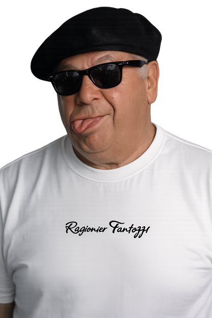 T-shirt girocollo ricamata - Ragionier Fantozzi