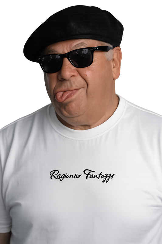 T-shirt girocollo ricamata - Ragionier Fantozzi