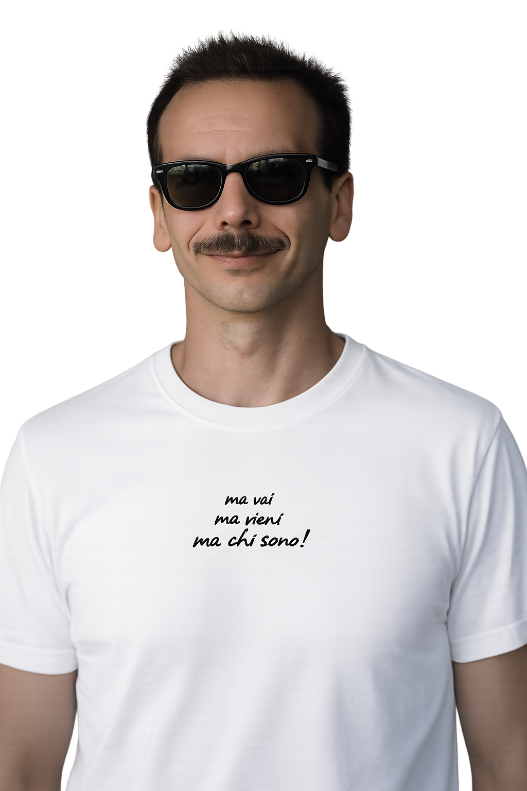 T-shirt girocollo ricamata - ma chi sono!