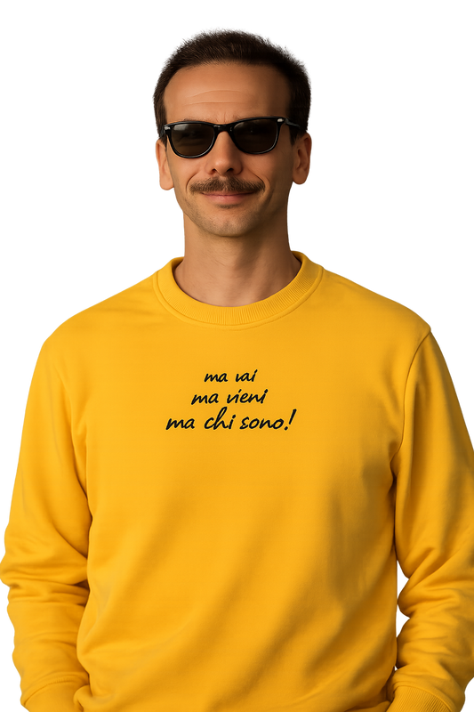 Felpa girocollo ricamata | ma chi sono!