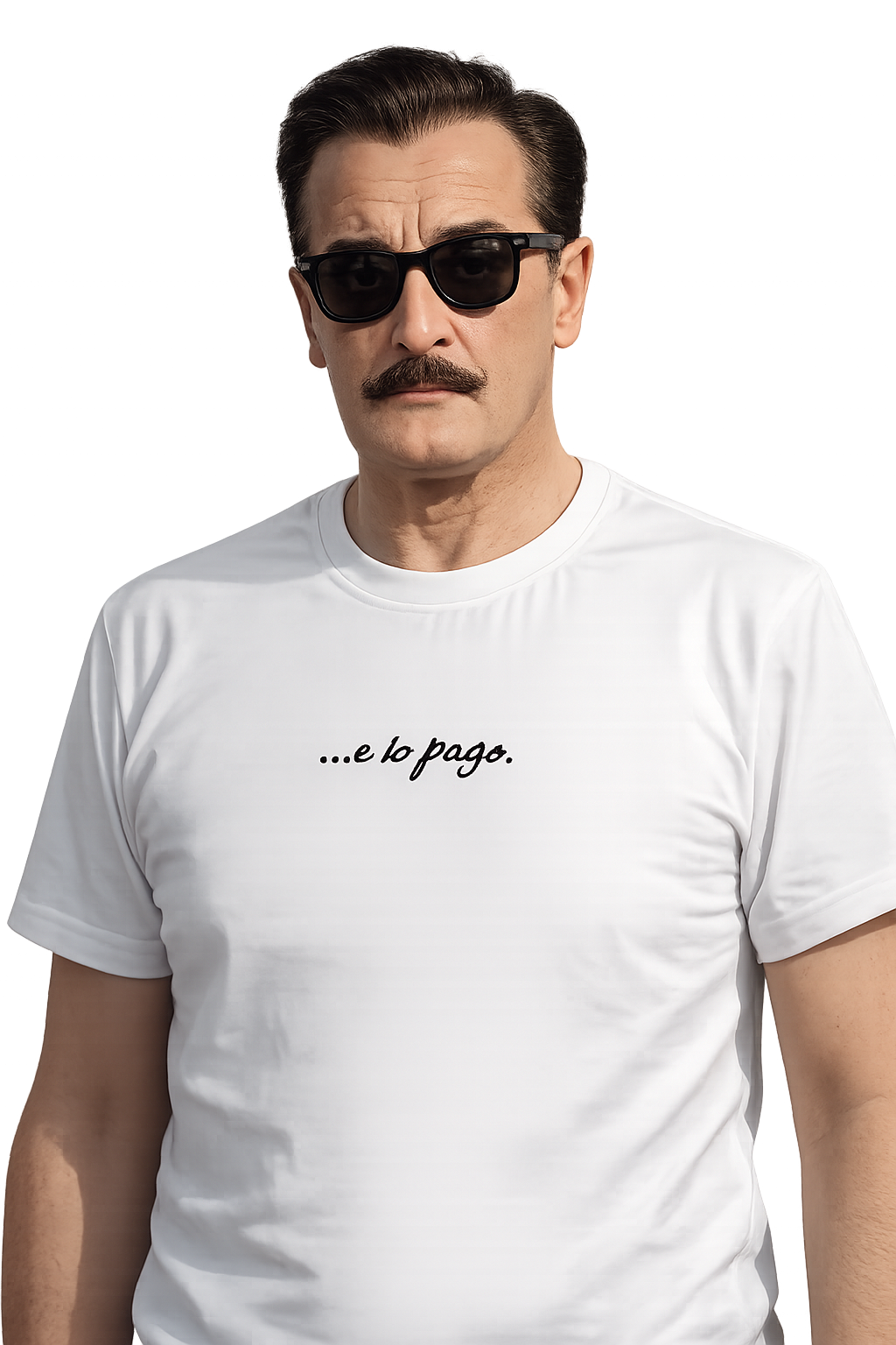 T-shirt girocollo ricamata - ...e io pago.