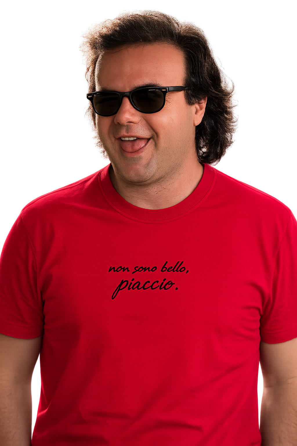 T-shirt girocollo ricamata - non sono bello, piaccio.