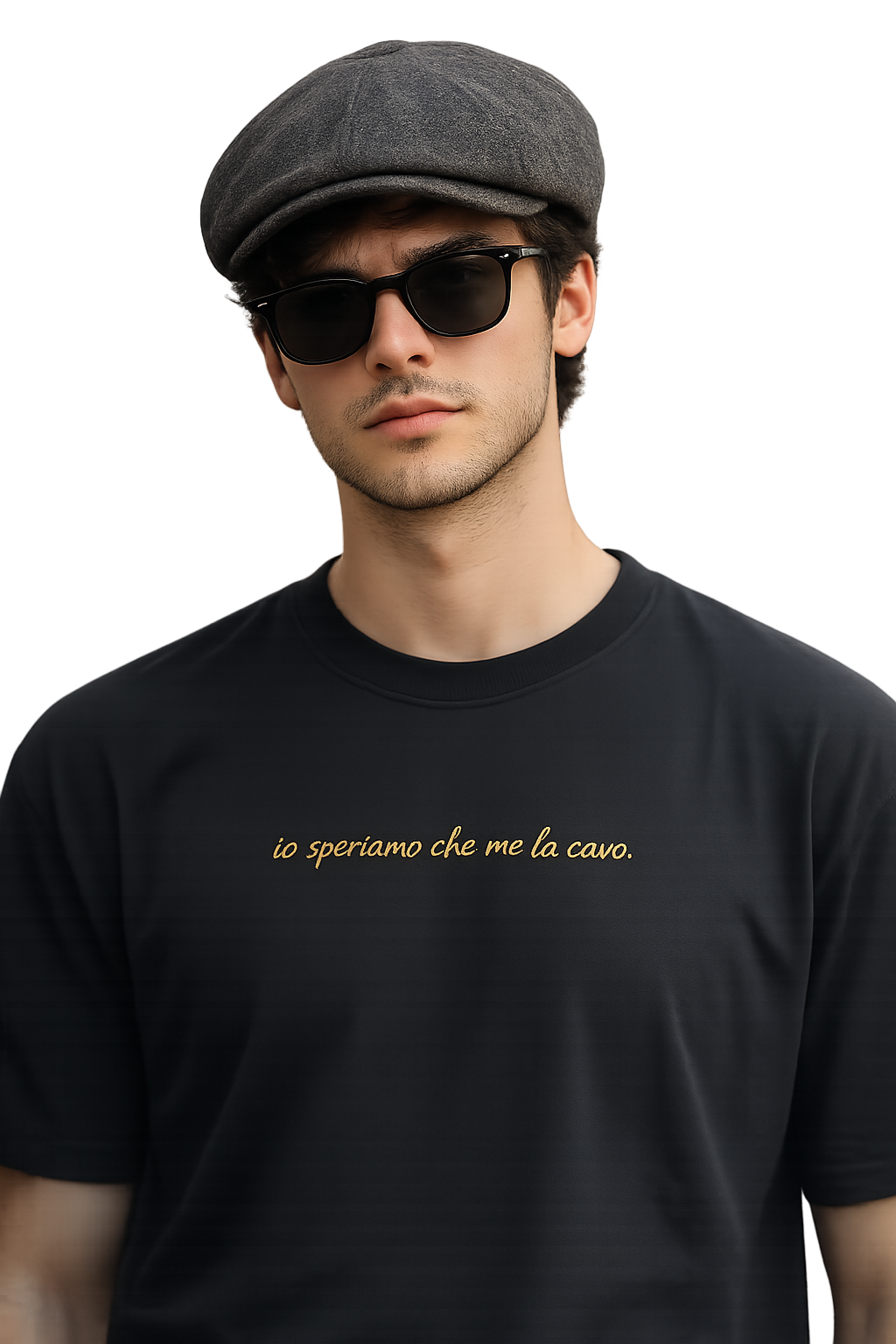 T-shirt girocollo ricamata - io speriamo che me la cavo.