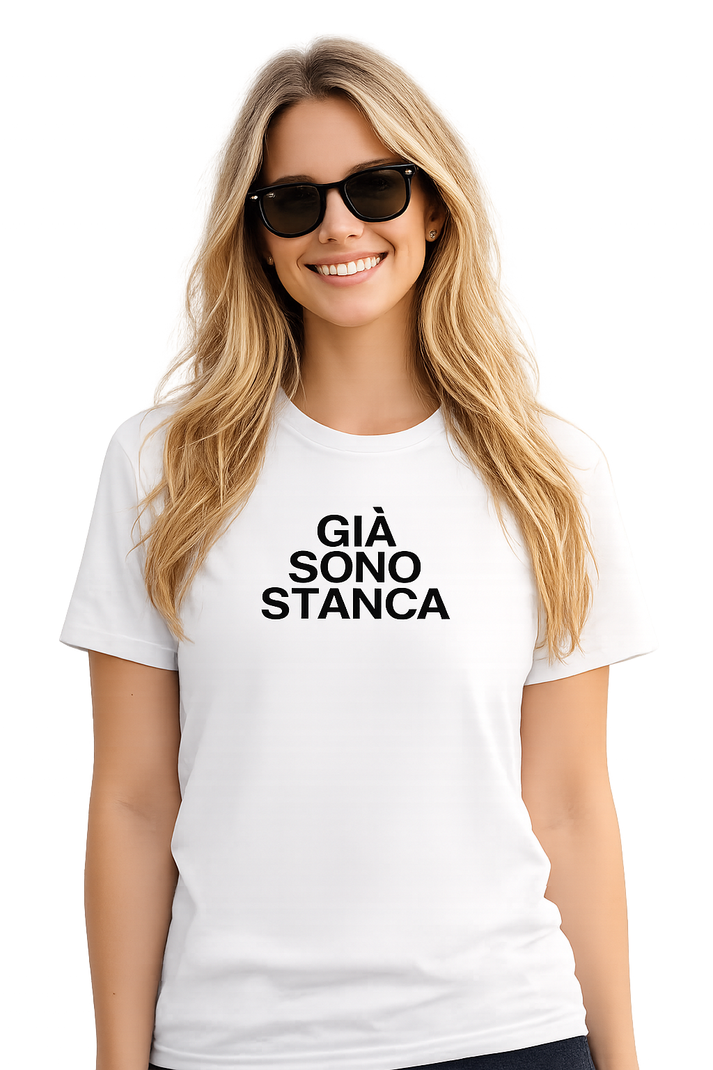 T-shirt Girocollo Classica Unisex | già sono stanca