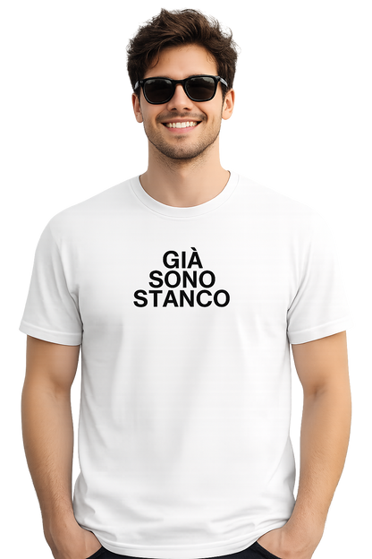 T-shirt Girocollo Classica Unisex | già sono stanco