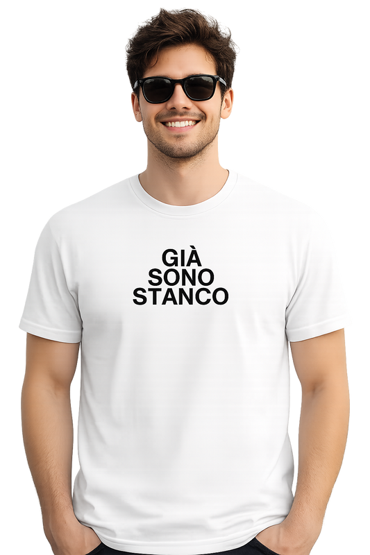 T-shirt Girocollo Classica Unisex | già sono stanco