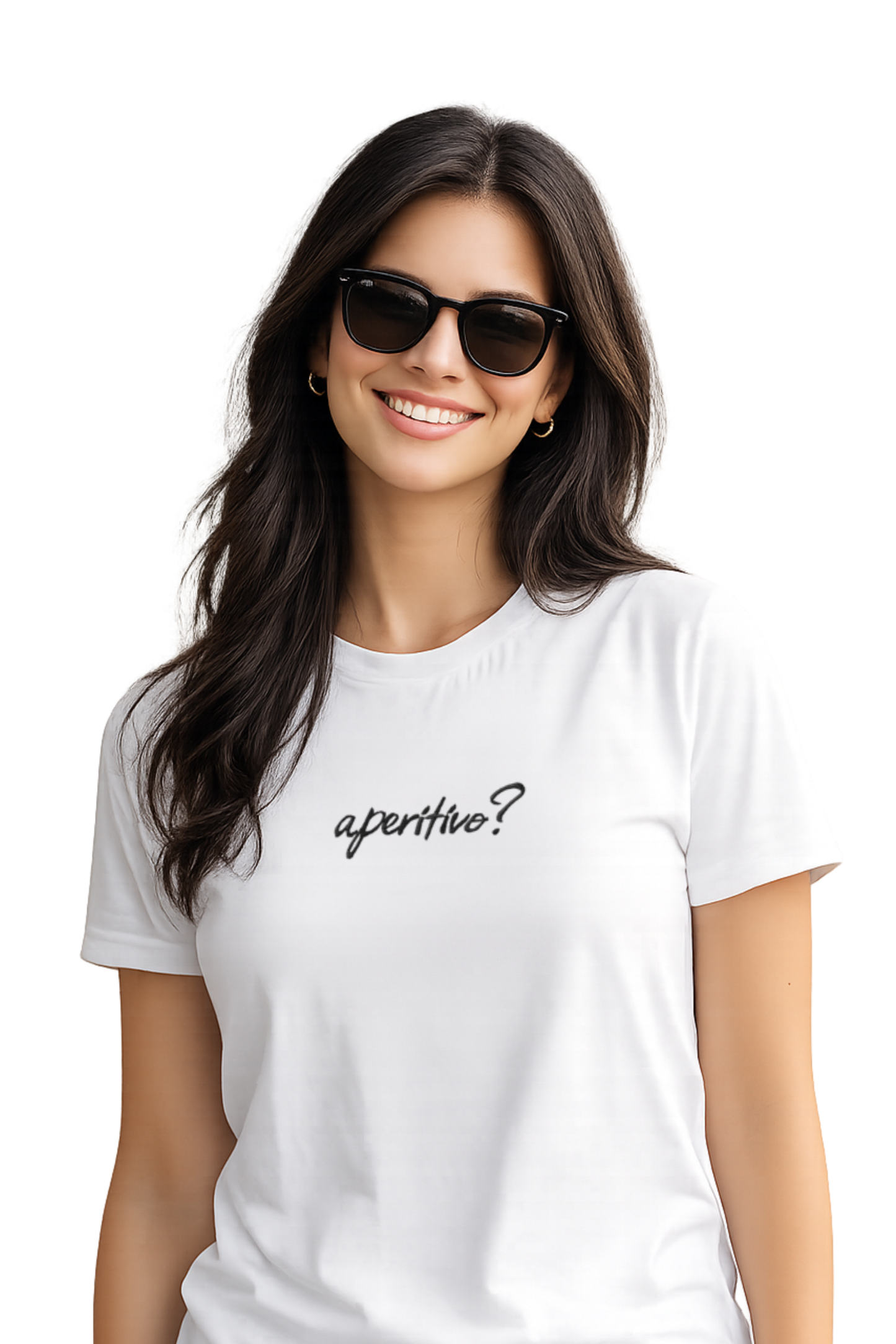 T-shirt girocollo ricamata - aperitivo?