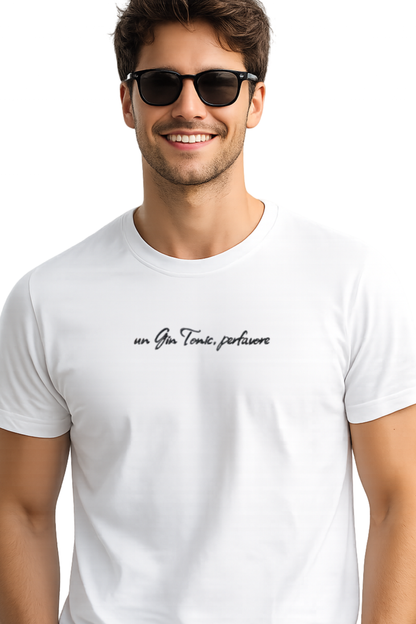T-shirt girocollo ricamata - un Gin Tonic, perfavore