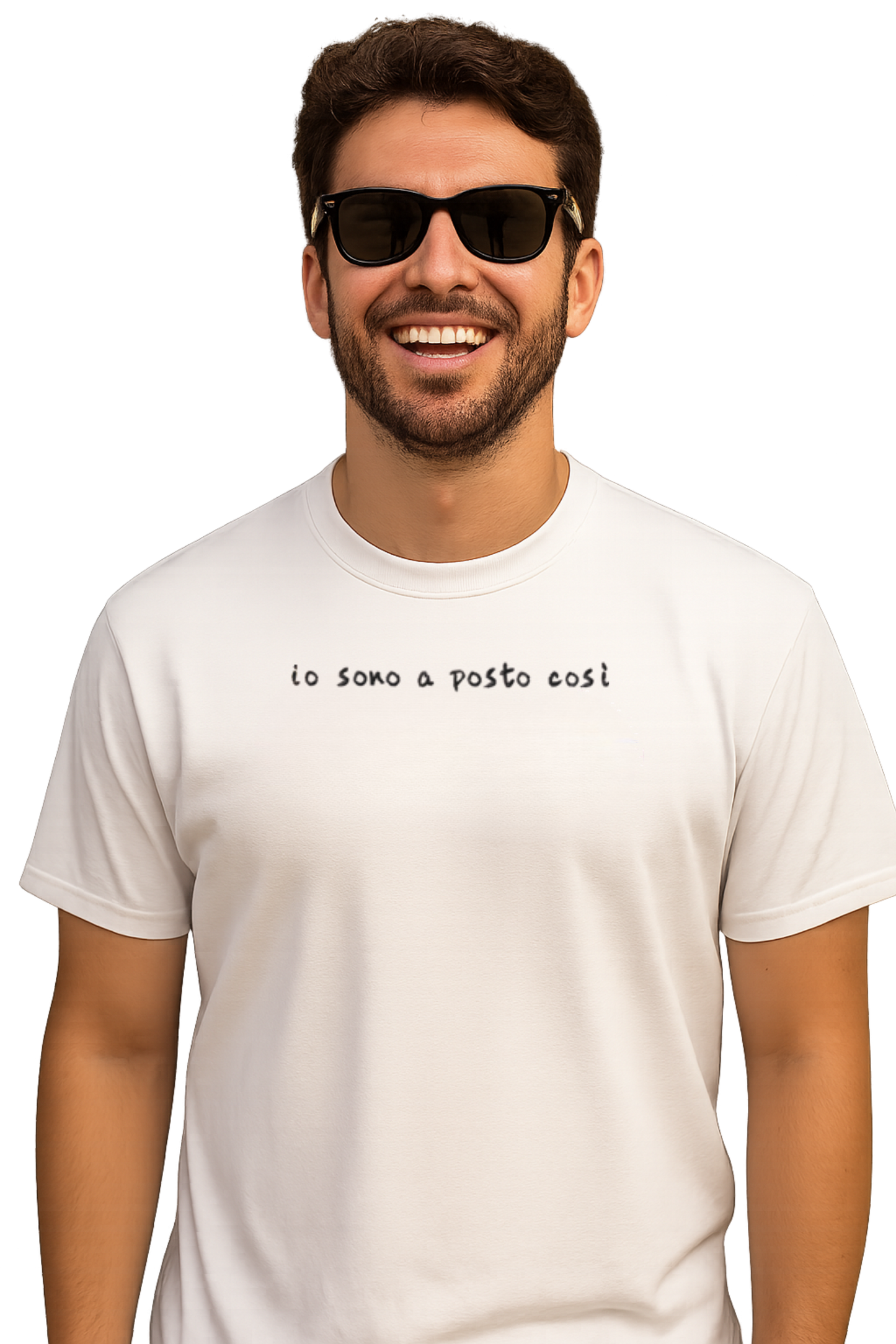 T-shirt girocollo ricamata - io sono a posto cosi