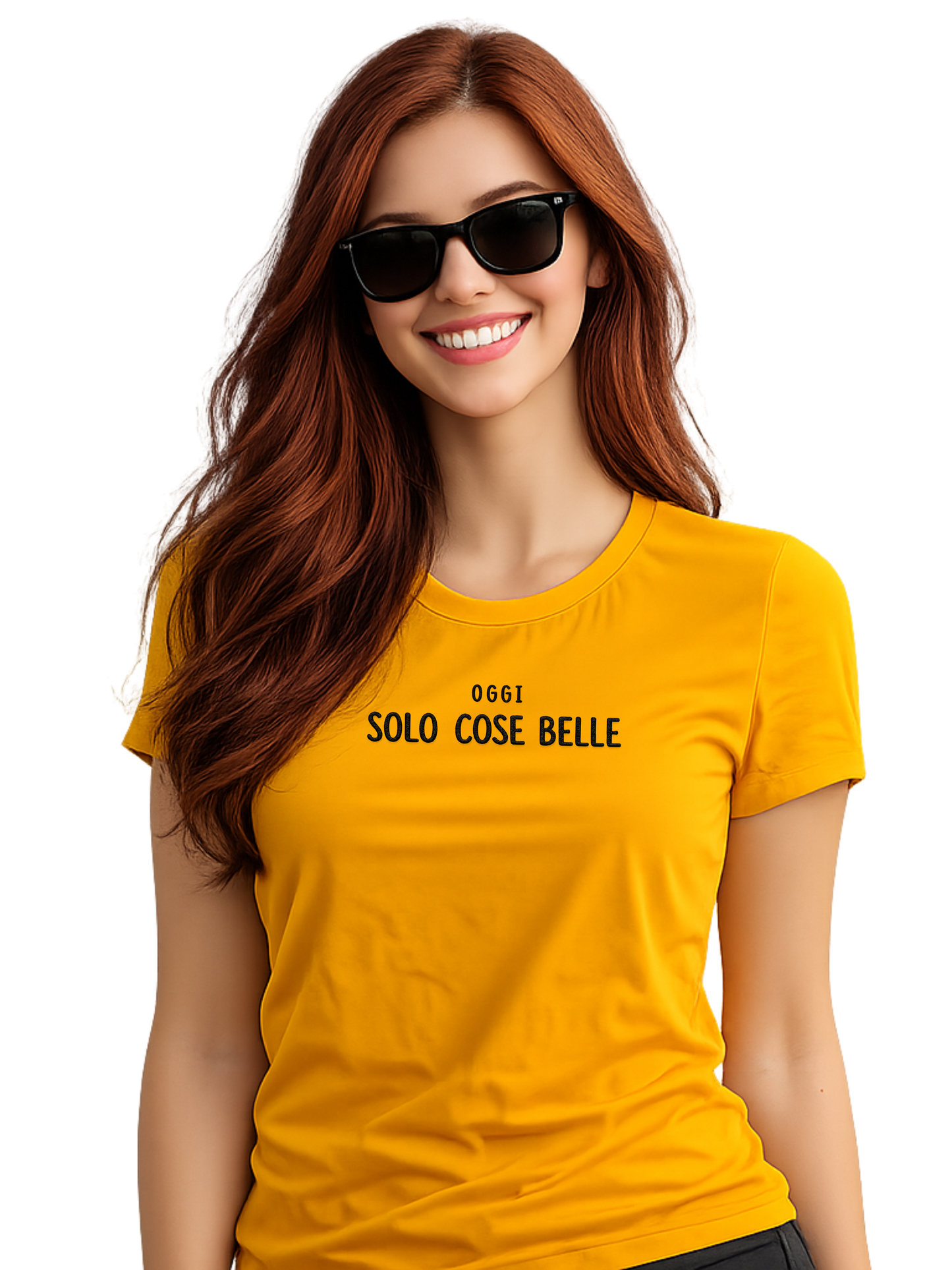 T-shirt girocollo ricamata - oggi SOLO COSE BELLE