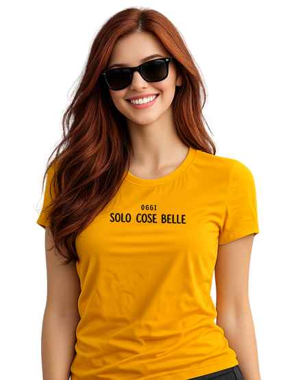 T-shirt girocollo ricamata - oggi SOLO COSE BELLE