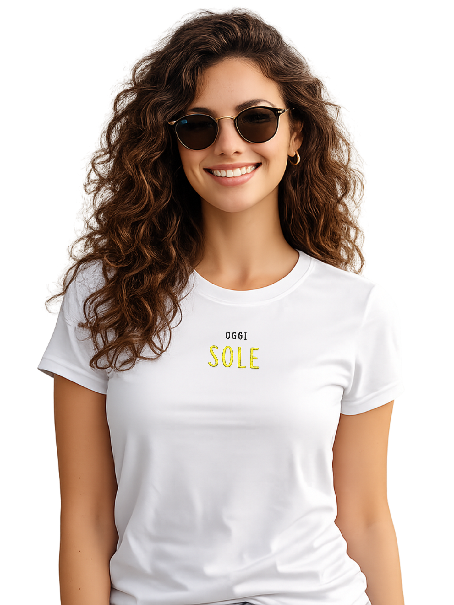 T-shirt girocollo ricamata - oggi SOLE